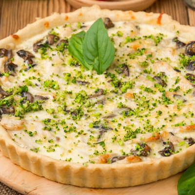 Τάρτα με σπανάκι και μανιτάρια