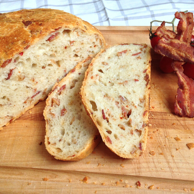 Traditional Italian Ciabatta with bacon