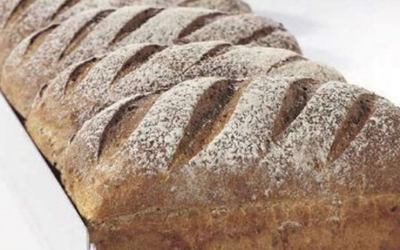 Traditional bread in a loaf pan