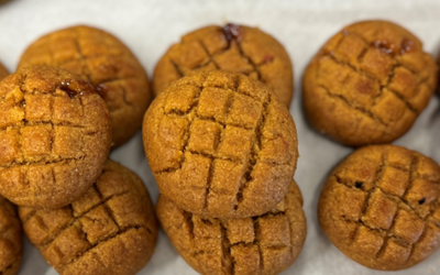 Melomakarona with taste of traditional apple pie