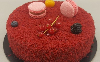 Red Forest Fruit Layered Cake