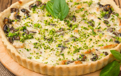 Mushrooms & spinach tart