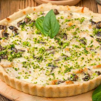 Mushrooms & spinach tart