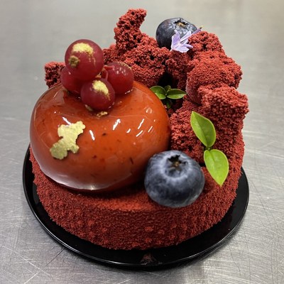 Red forest pastry tart