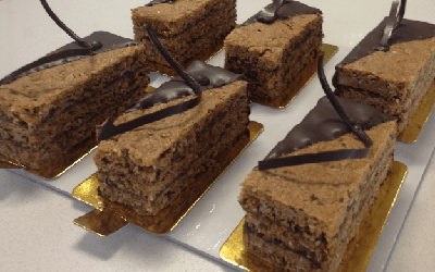 Cereal Bars with praline filling filling and chocolate coating